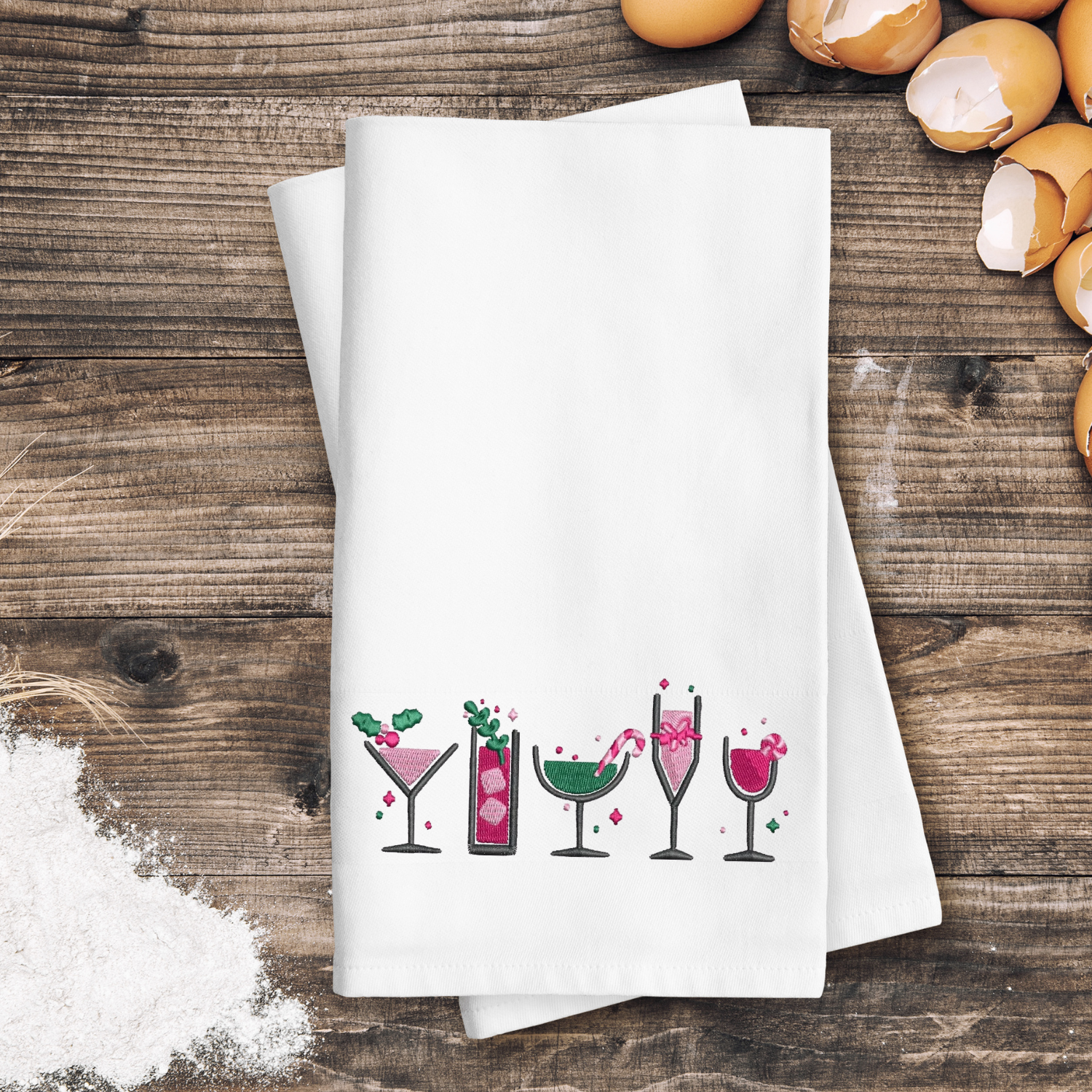 Christmas Cocktails Tea Towel