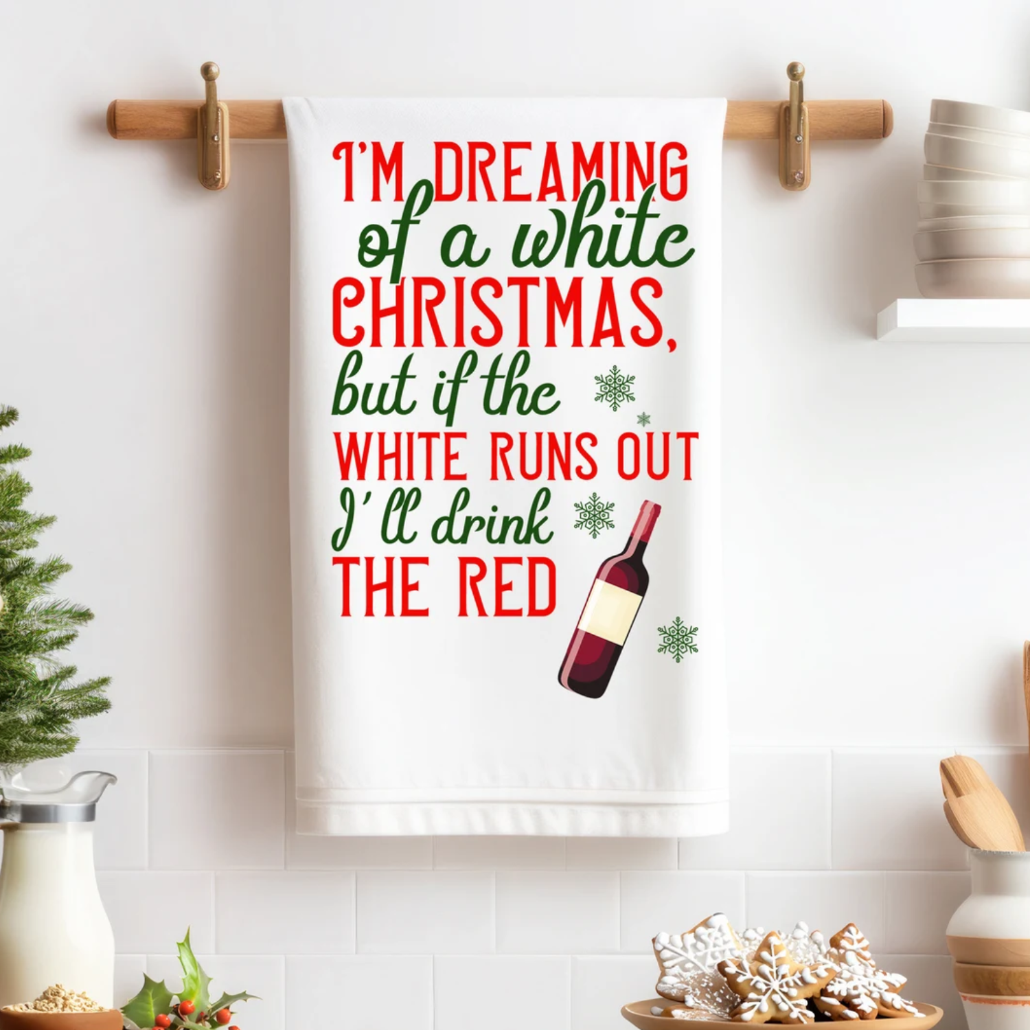 Dreaming of a White Christmas Tea Towel
