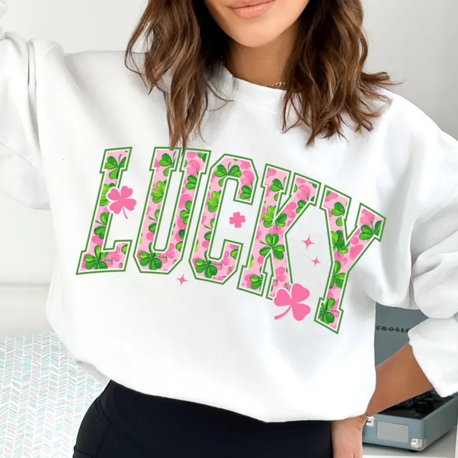 Lucky Pink & Green Crew